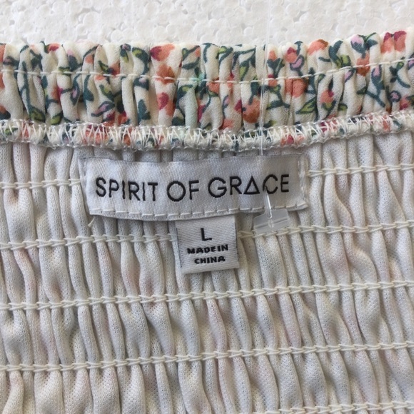 Spirit Of Grace Floral Smocked Top Tiered Midi Dress Size Large - Picture 6 of 10